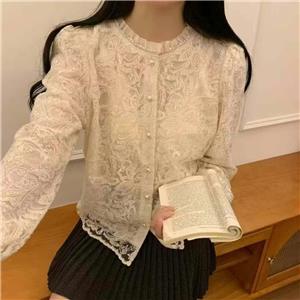 喜欢韩版设计感小众蕾丝衬衫女长袖套头打底衫十三行女装秋冬